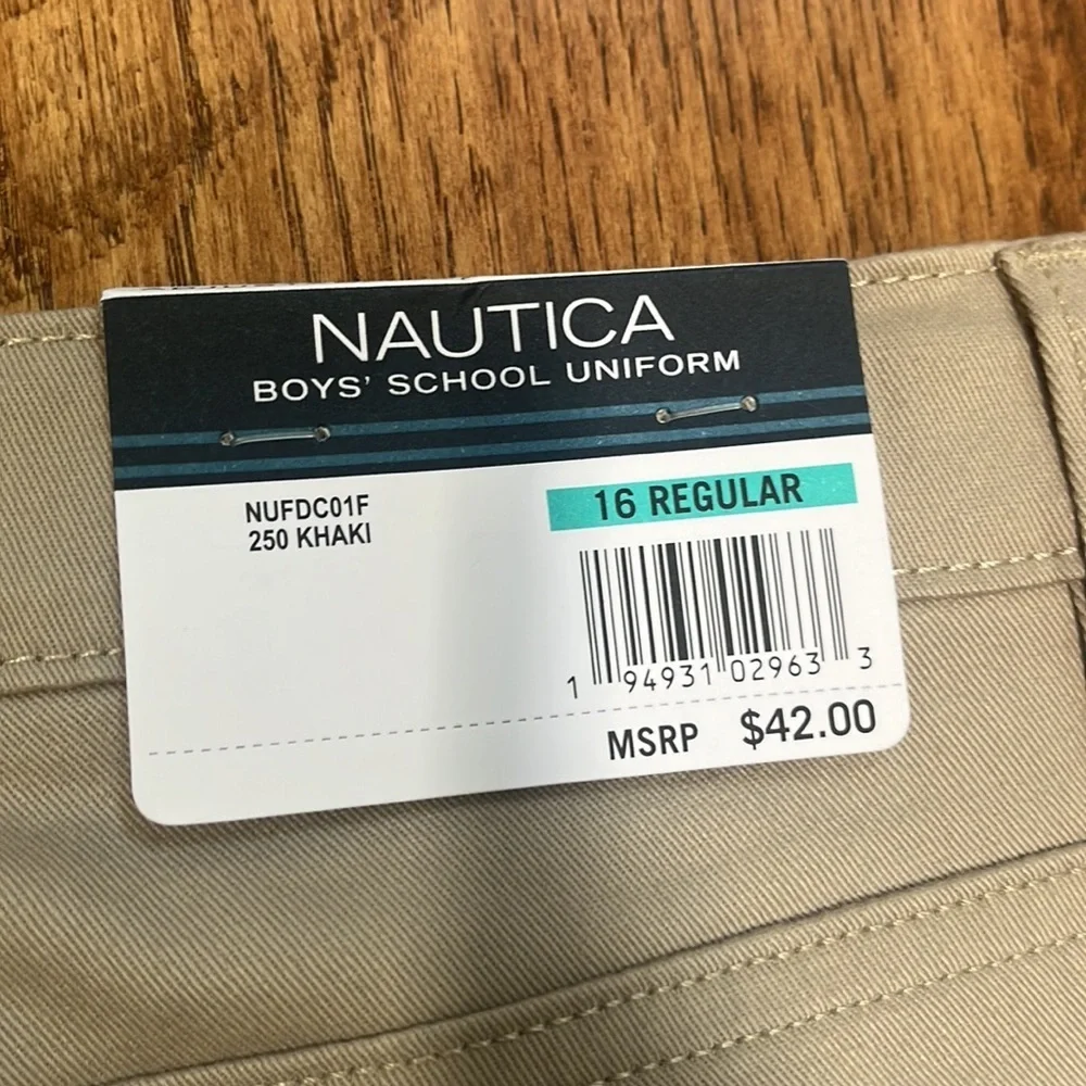 NWT Nautica School Uniform Boy’s Khaki Pants Size 16